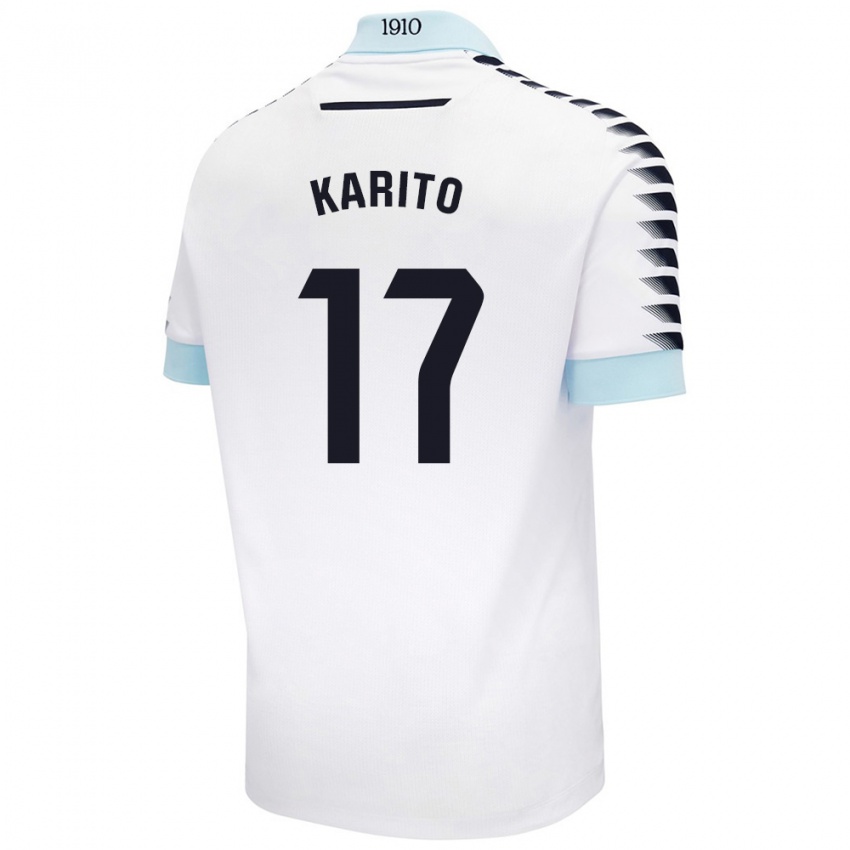 Niño Camiseta Carolina De Los Santos Mellado #17 Blanco Azul 2ª Equipación 2024/25 La Camisa México