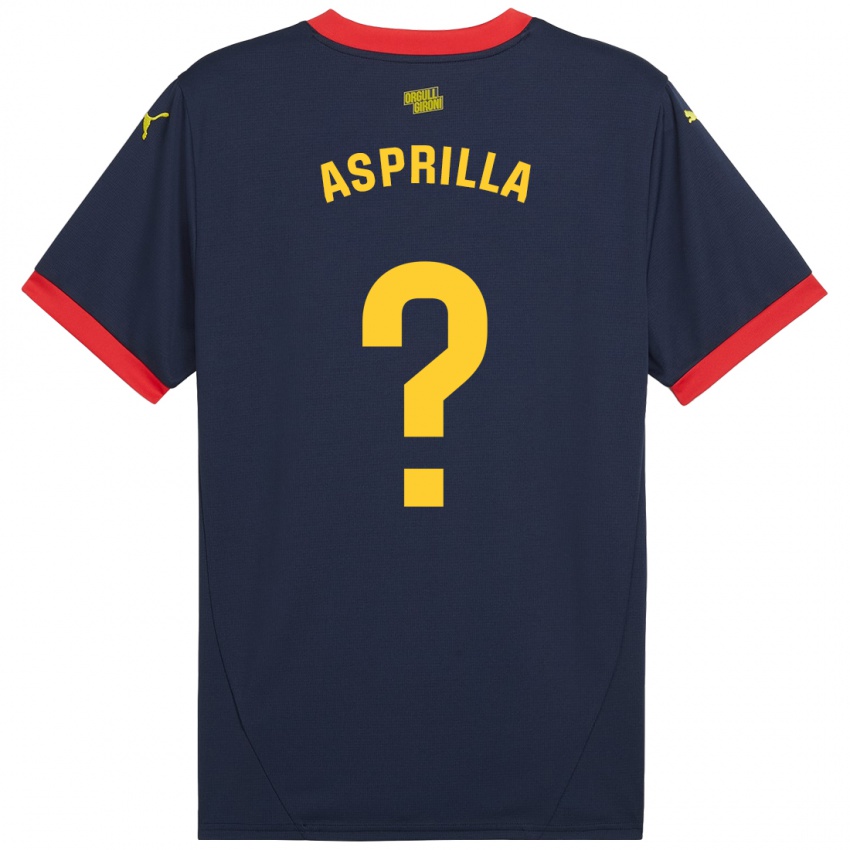 Niño Camiseta Yáser Asprilla #0 Azul Marino Rojo 2ª Equipación 2024/25 La Camisa México