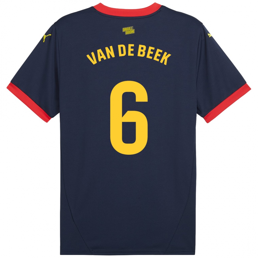 Niño Camiseta Donny Van De Beek #6 Azul Marino Rojo 2ª Equipación 2024/25 La Camisa México