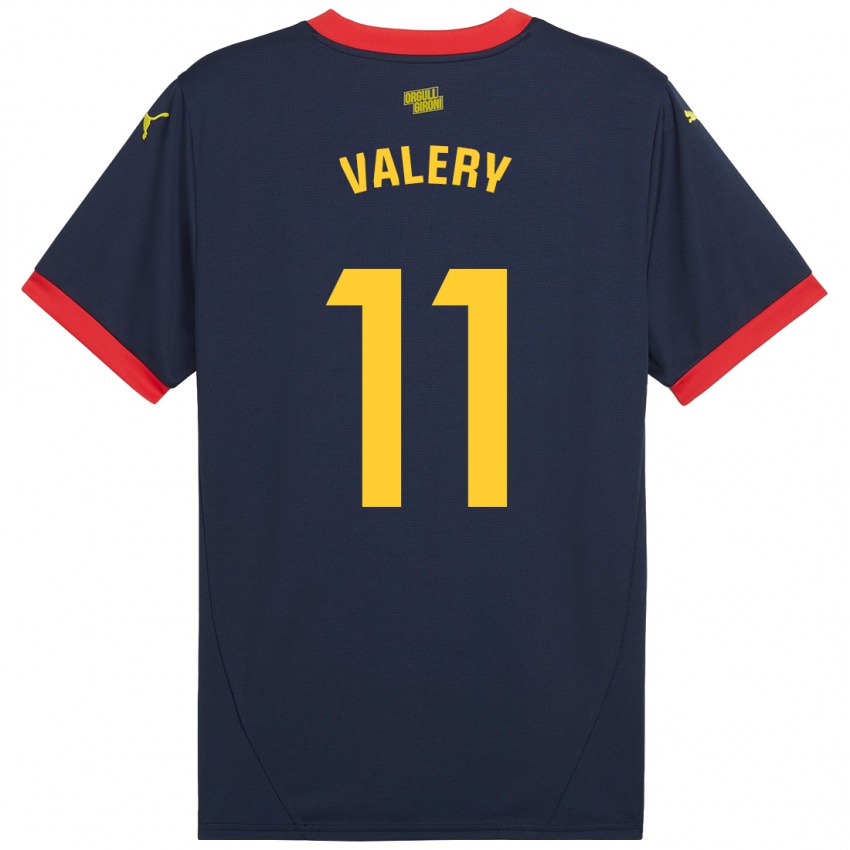 Niño Camiseta Valery Fernández #11 Azul Marino Rojo 2ª Equipación 2024/25 La Camisa México