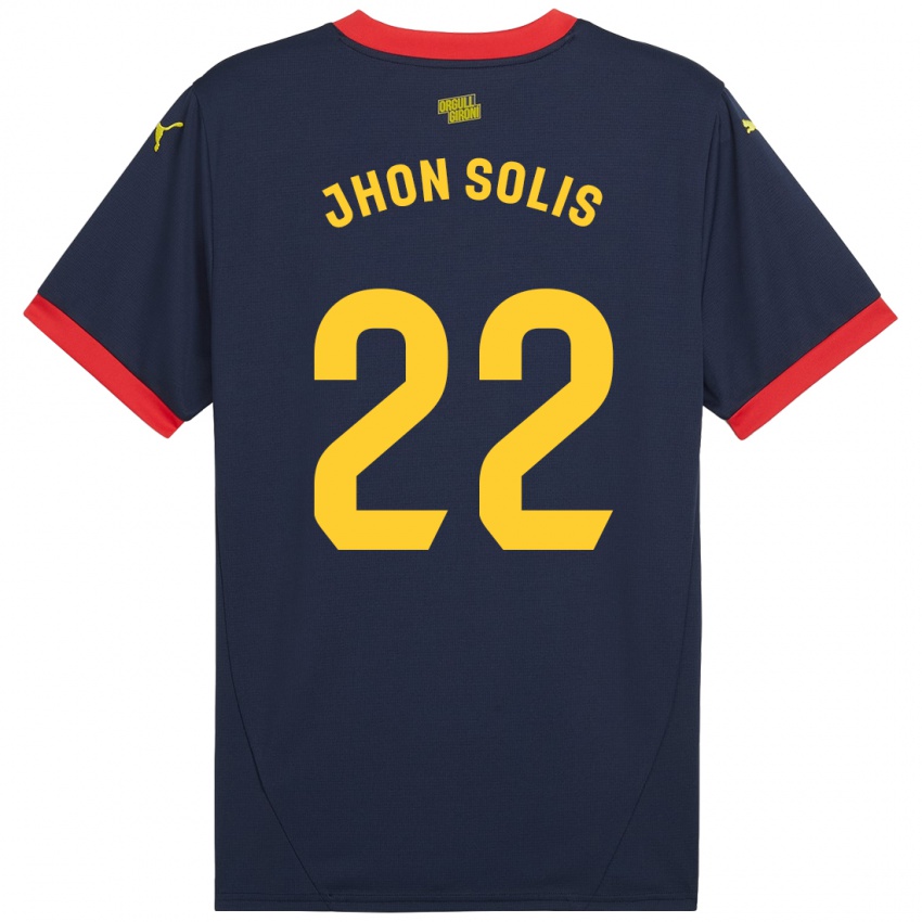 Niño Camiseta Jhon Solís #22 Azul Marino Rojo 2ª Equipación 2024/25 La Camisa México