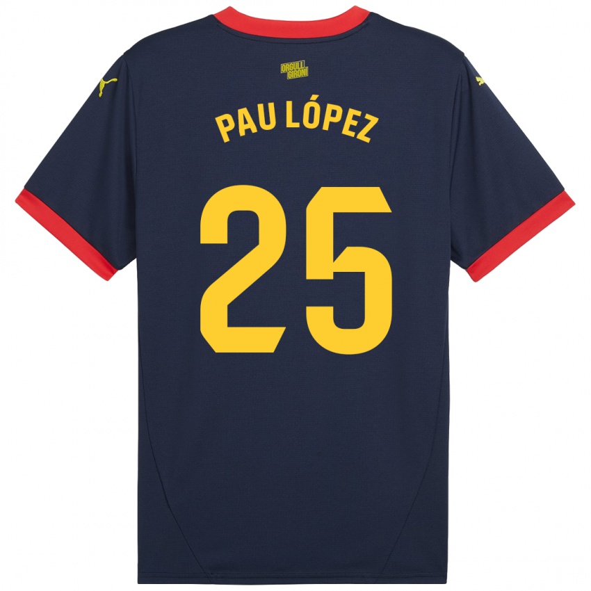 Niño Camiseta Pau Lopez #25 Azul Marino Rojo 2ª Equipación 2024/25 La Camisa México