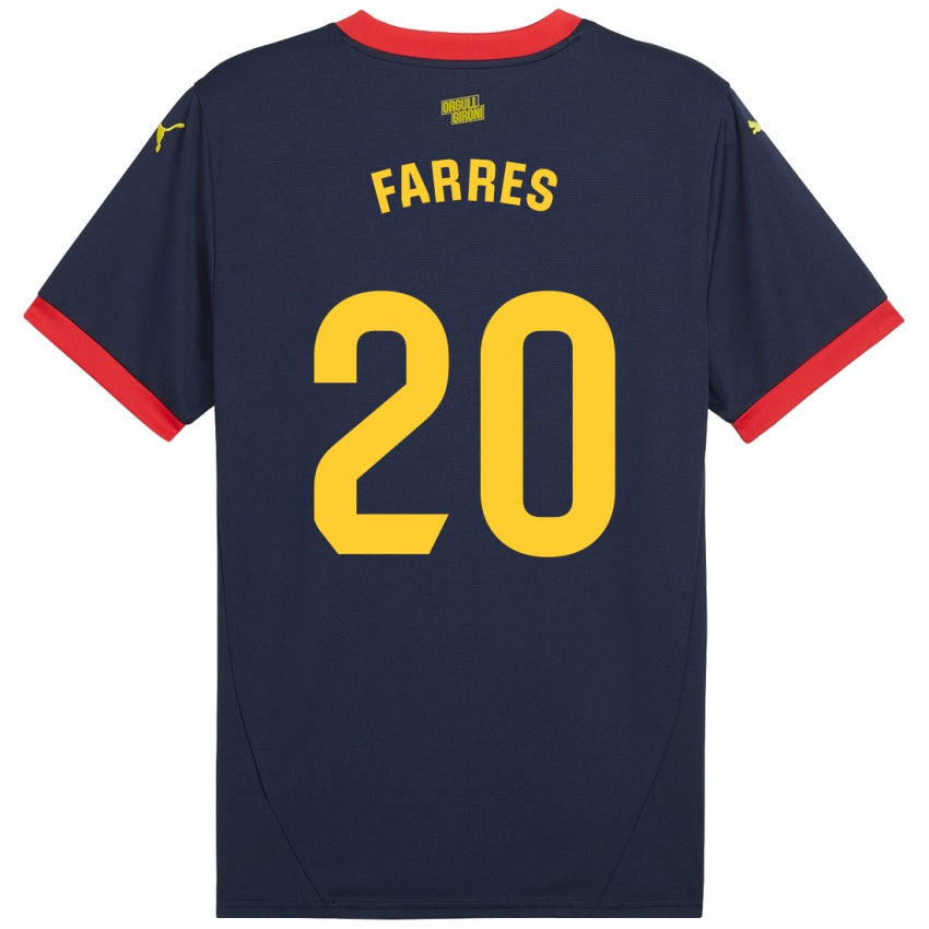 Niño Camiseta Biel Farrés #20 Azul Marino Rojo 2ª Equipación 2024/25 La Camisa México