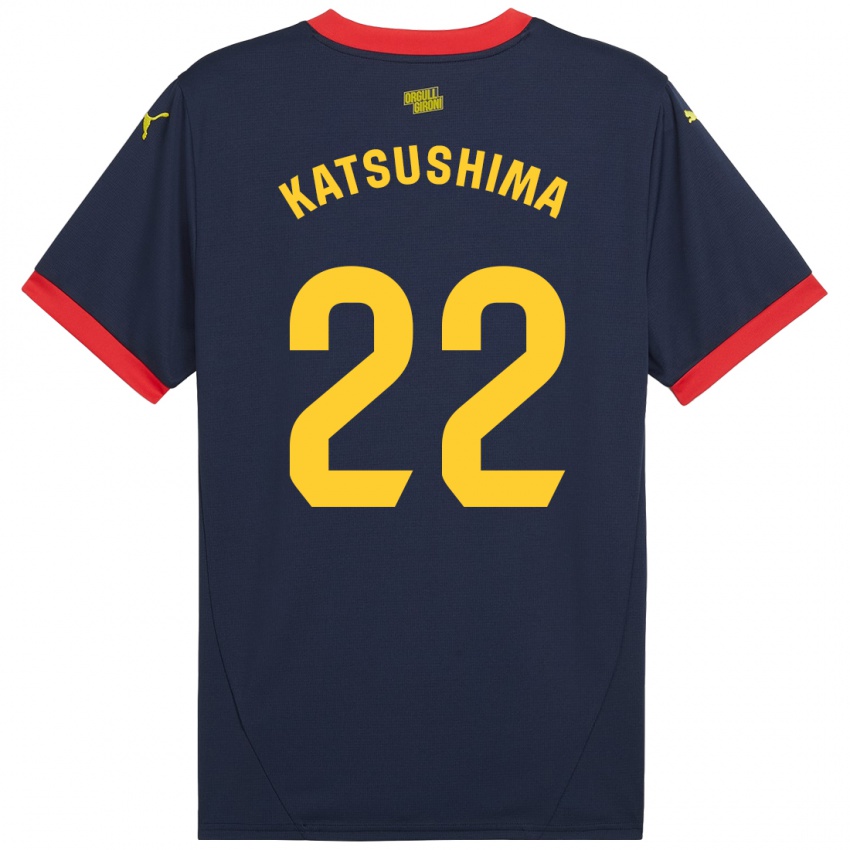 Niño Camiseta Shinnosuke Katsushima #22 Azul Marino Rojo 2ª Equipación 2024/25 La Camisa México