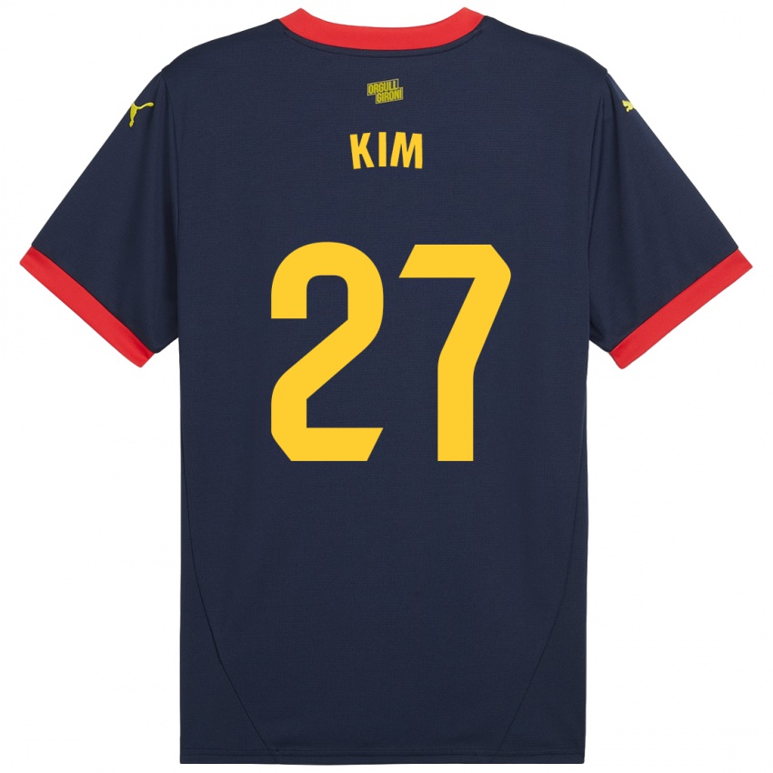 Niño Camiseta Min-Su Kim #27 Azul Marino Rojo 2ª Equipación 2024/25 La Camisa México