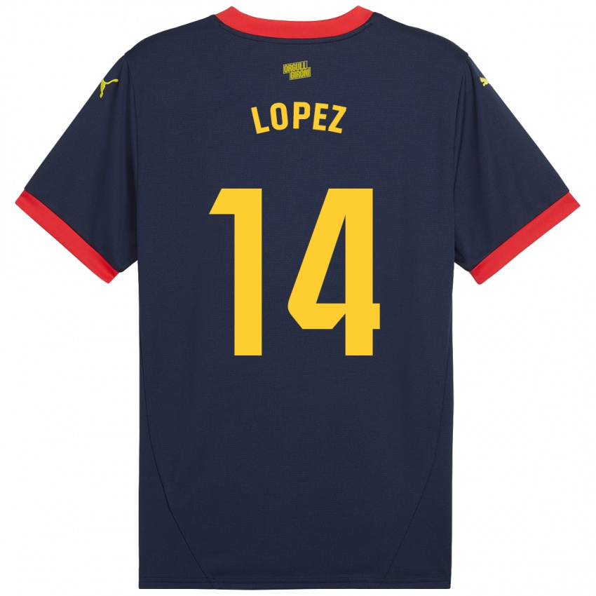 Niño Camiseta Judith López #14 Azul Marino Rojo 2ª Equipación 2024/25 La Camisa México