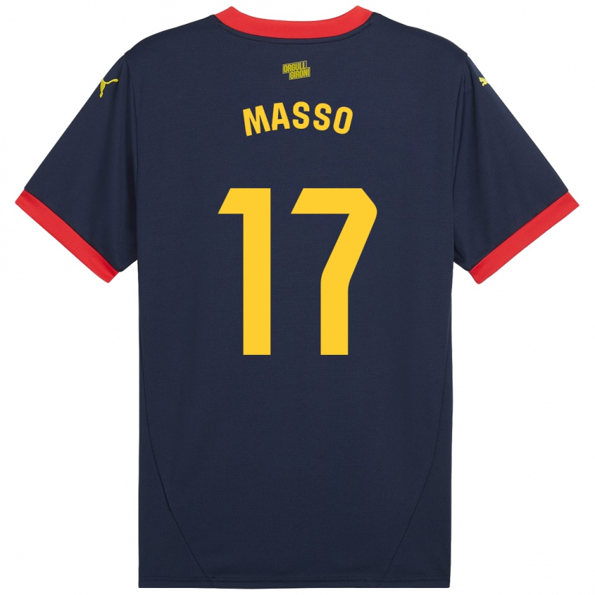 Niño Camiseta Ainoa Massó #17 Azul Marino Rojo 2ª Equipación 2024/25 La Camisa México