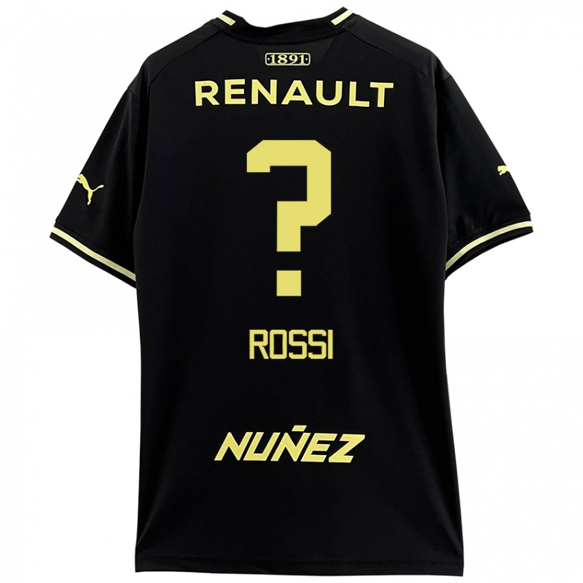 Niño Camiseta Nicolás Rossi #0 Negro Amarillo 2ª Equipación 2024/25 La Camisa México