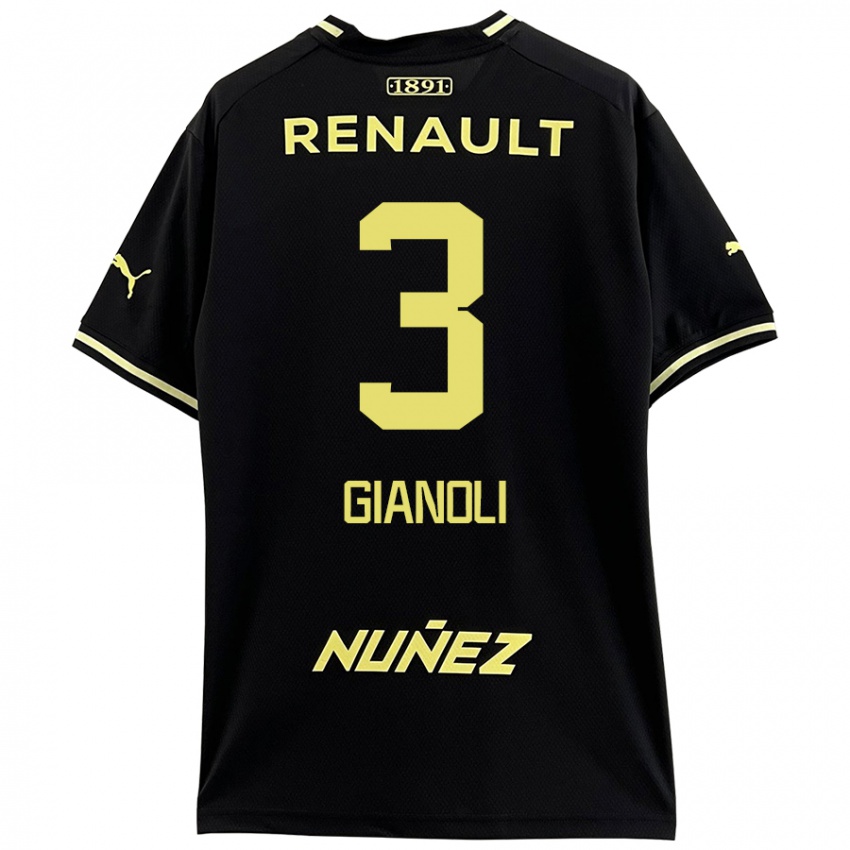 Niño Camiseta Martín Gianoli #3 Negro Amarillo 2ª Equipación 2024/25 La Camisa México