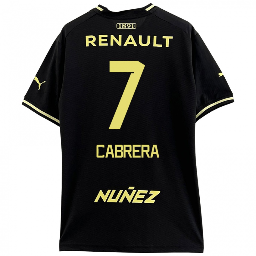 Niño Camiseta Javier Cabrera #7 Negro Amarillo 2ª Equipación 2024/25 La Camisa México