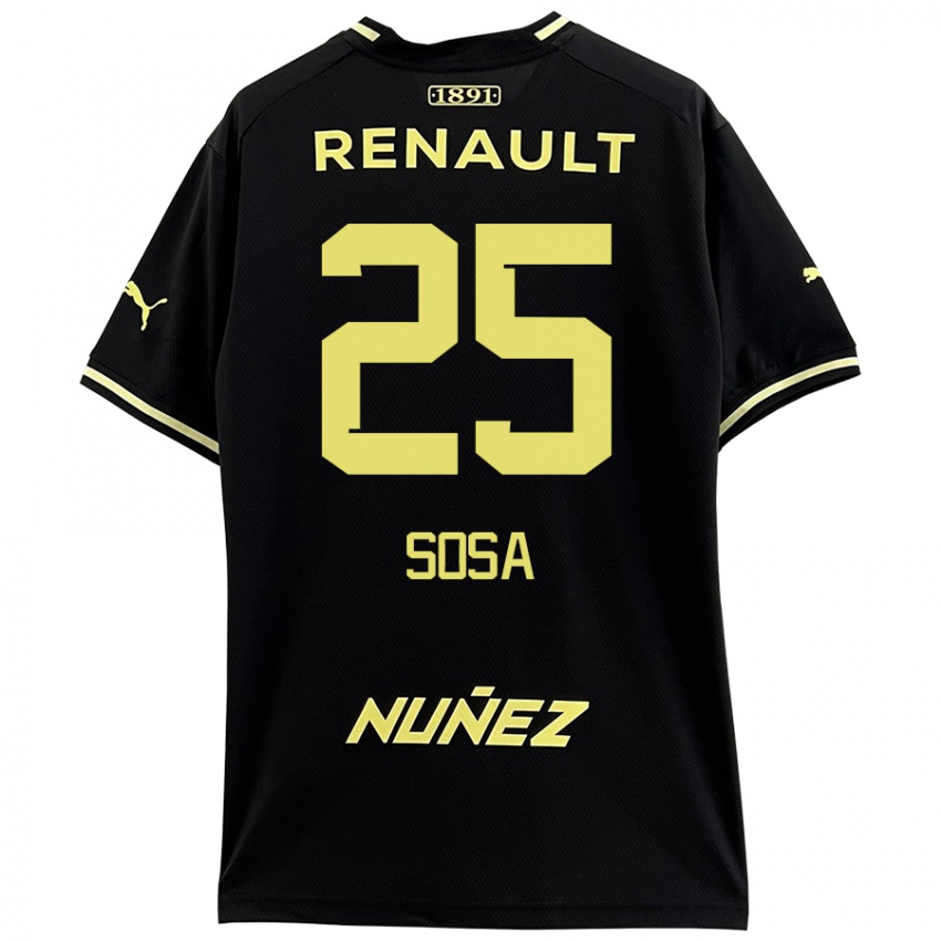 Niño Camiseta Ignacio Sosa #25 Negro Amarillo 2ª Equipación 2024/25 La Camisa México