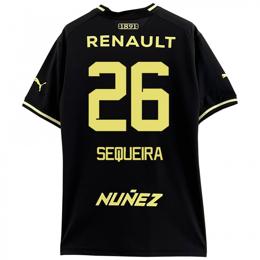 Niño Camiseta Leonardo Sequeira #26 Negro Amarillo 2ª Equipación 2024/25 La Camisa México