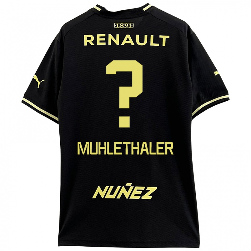 Niño Camiseta Stiven Muhlethaler #0 Negro Amarillo 2ª Equipación 2024/25 La Camisa México