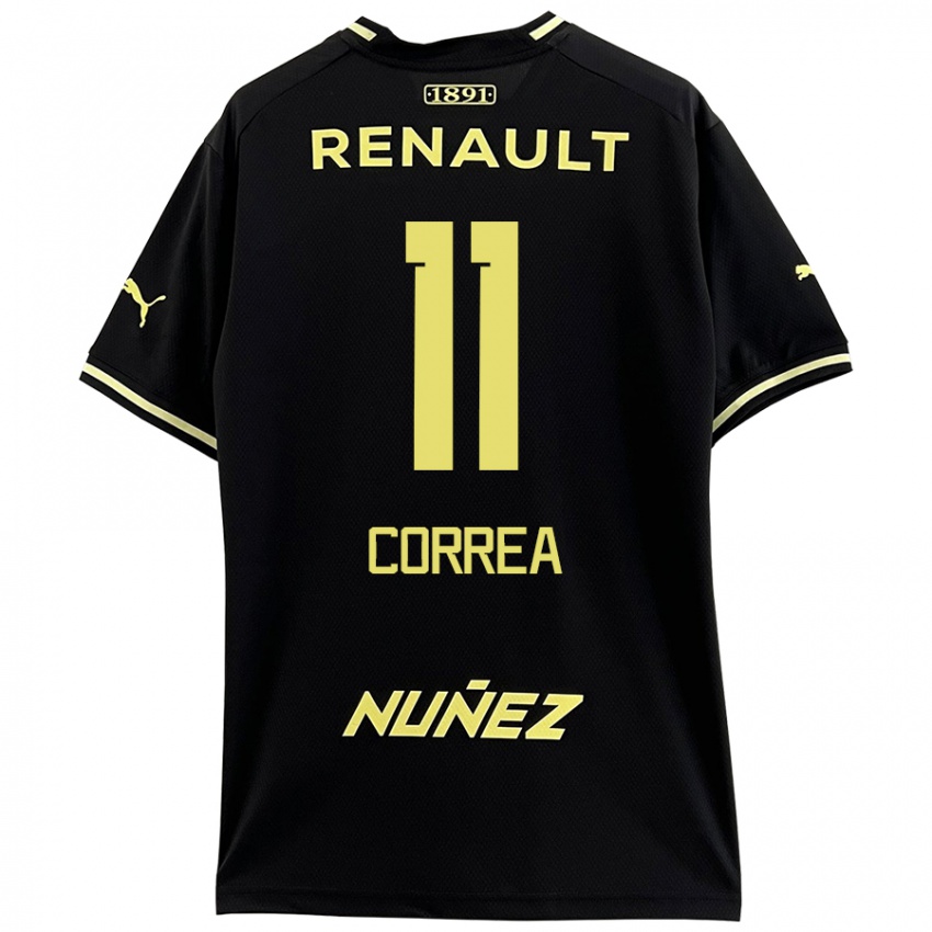 Niño Camiseta Franco Correa #11 Negro Amarillo 2ª Equipación 2024/25 La Camisa México