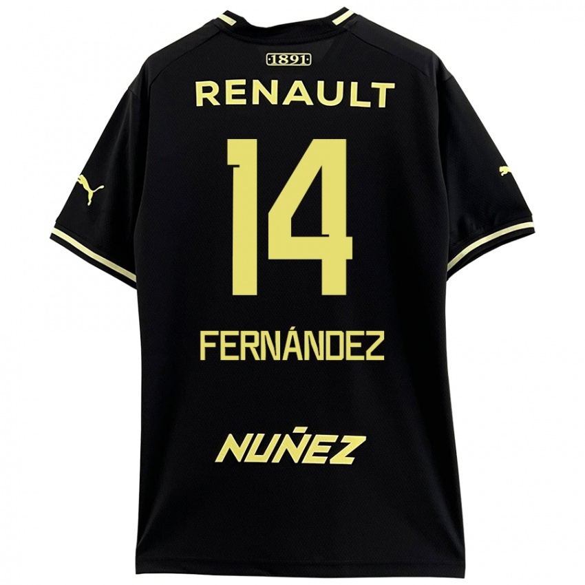 Niño Camiseta Faustino Fernández #14 Negro Amarillo 2ª Equipación 2024/25 La Camisa México