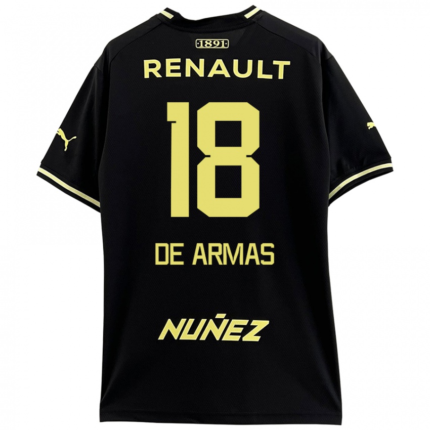 Niño Camiseta Nahuel De Armas #18 Negro Amarillo 2ª Equipación 2024/25 La Camisa México