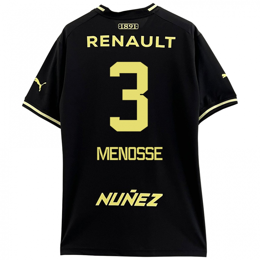 Niño Camiseta Hernán Menosse #3 Negro Amarillo 2ª Equipación 2024/25 La Camisa México