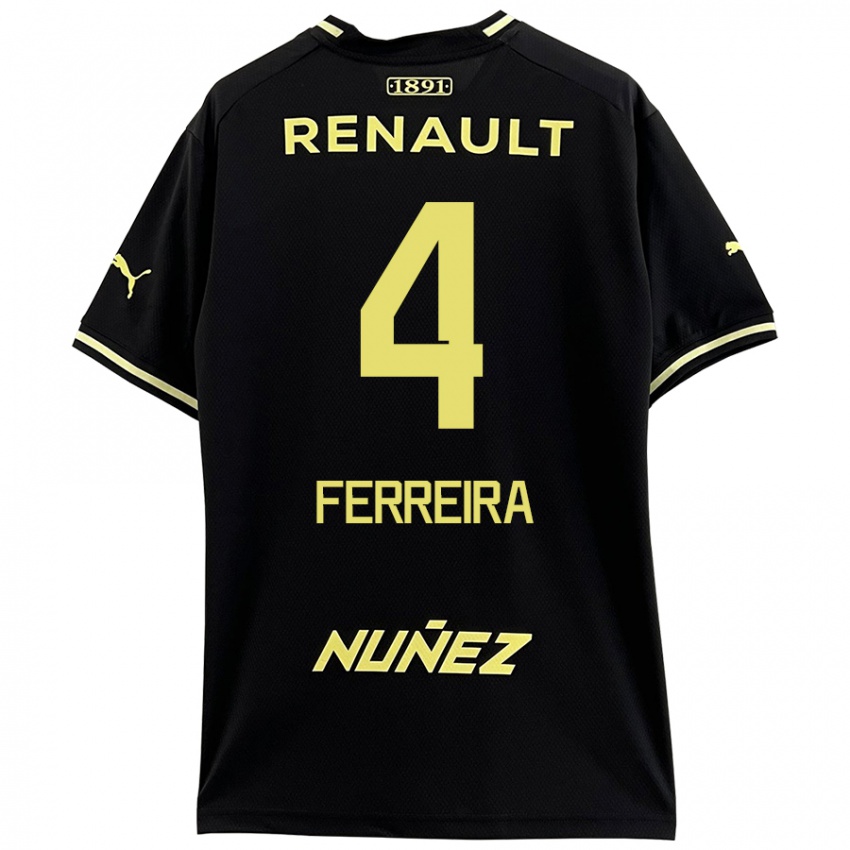 Niño Camiseta Joaquín Ferreira #4 Negro Amarillo 2ª Equipación 2024/25 La Camisa México