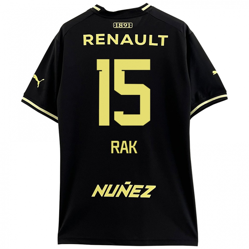 Niño Camiseta Yonatthan Rak #15 Negro Amarillo 2ª Equipación 2024/25 La Camisa México