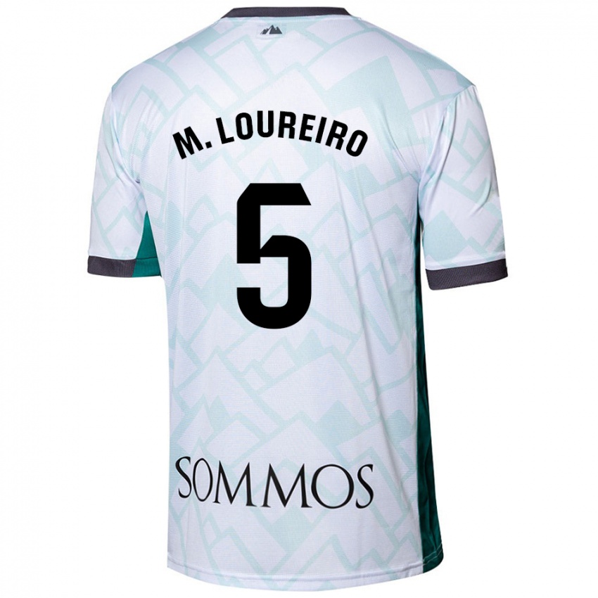 Niño Camiseta Miguel Loureiro #5 Blanco Verde 2ª Equipación 2024/25 La Camisa México