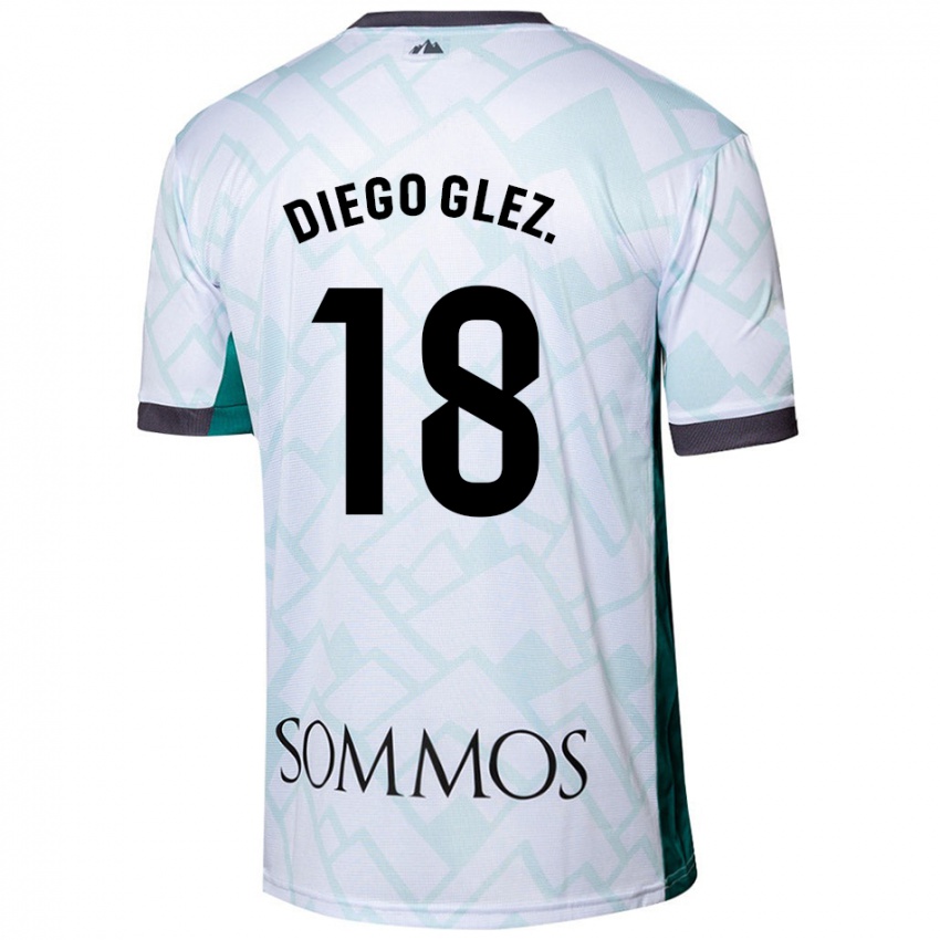 Niño Camiseta Diego González #18 Blanco Verde 2ª Equipación 2024/25 La Camisa México