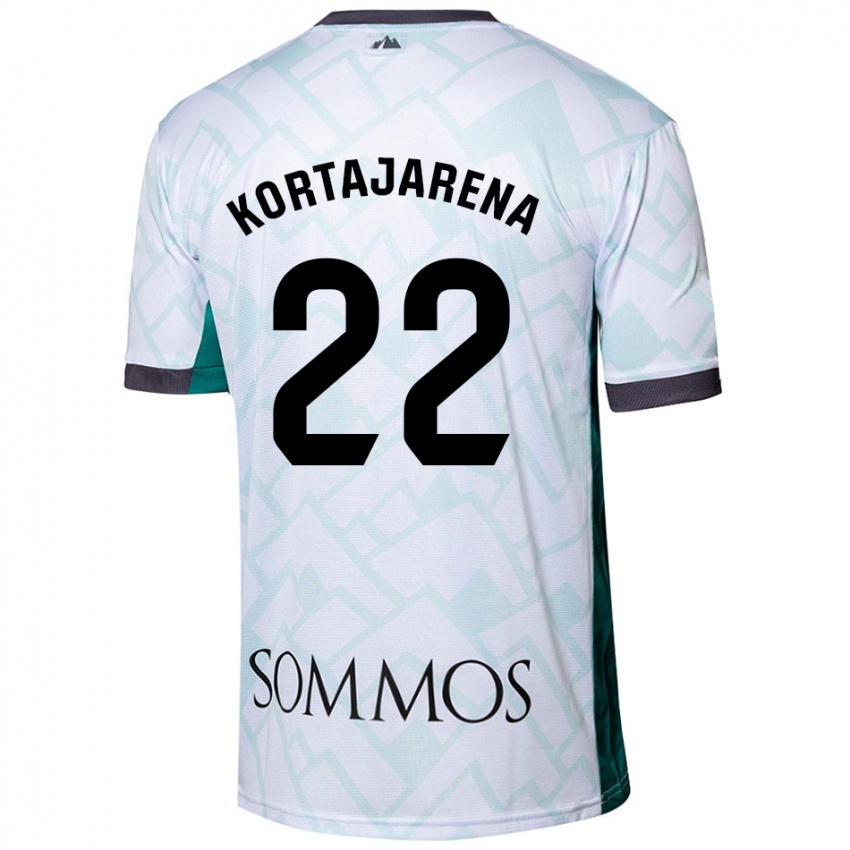 Niño Camiseta Iker Kortajarena #22 Blanco Verde 2ª Equipación 2024/25 La Camisa México