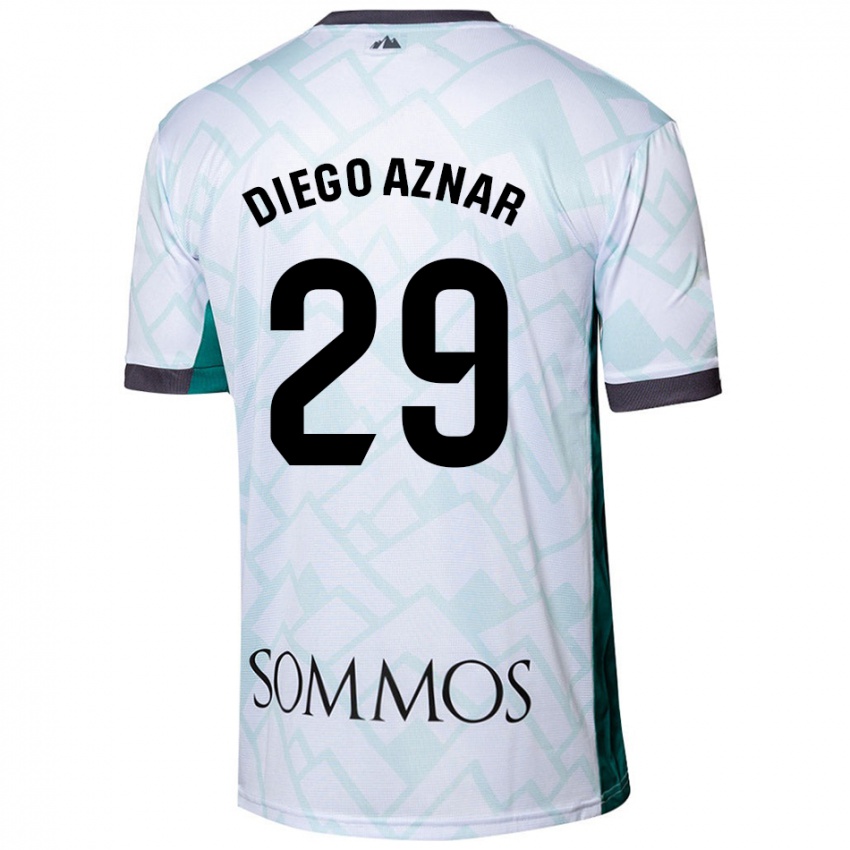 Niño Camiseta Diego Aznar #29 Blanco Verde 2ª Equipación 2024/25 La Camisa México