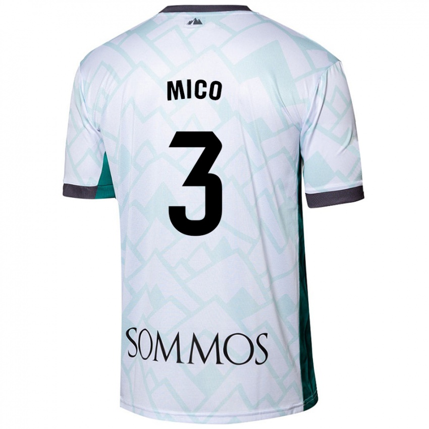 Niño Camiseta Sara Micó #3 Blanco Verde 2ª Equipación 2024/25 La Camisa México