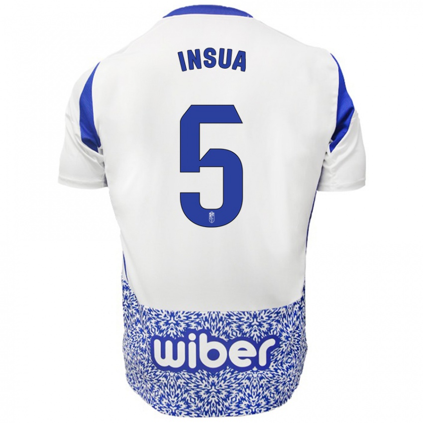 Niño Camiseta Pablo Insua #5 Blanco Azul 2ª Equipación 2024/25 La Camisa México