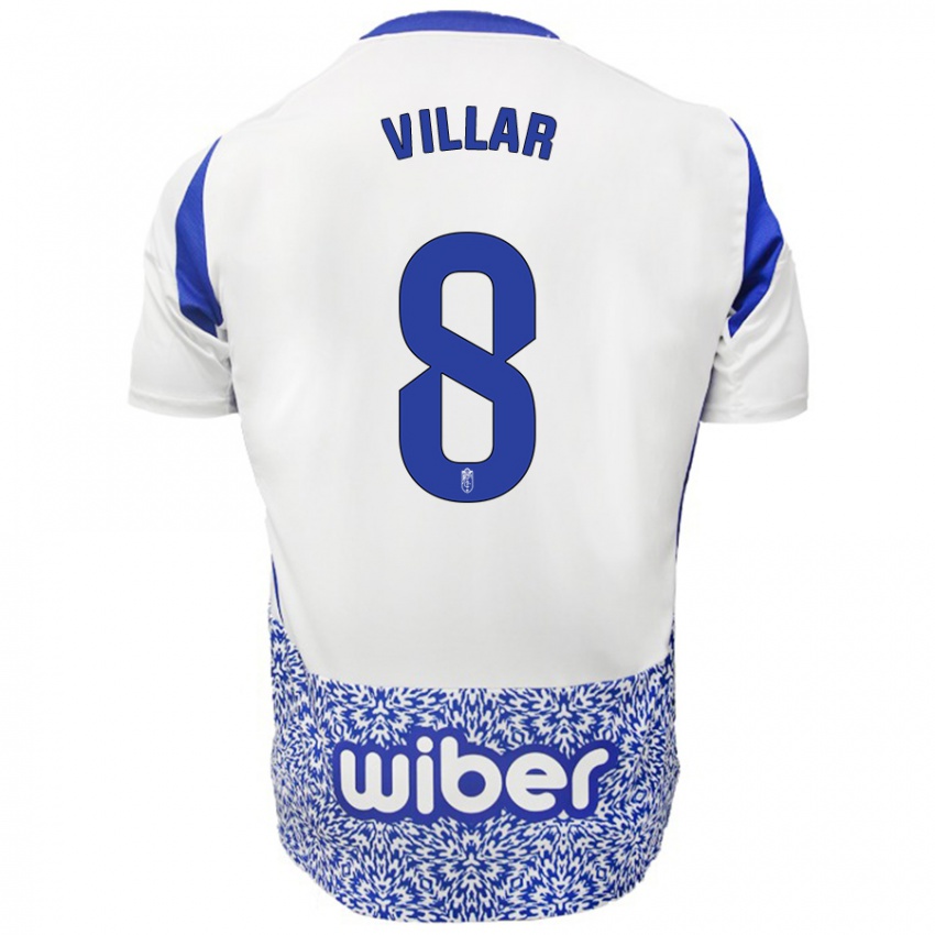 Niño Camiseta Gonzalo Villar #8 Blanco Azul 2ª Equipación 2024/25 La Camisa México