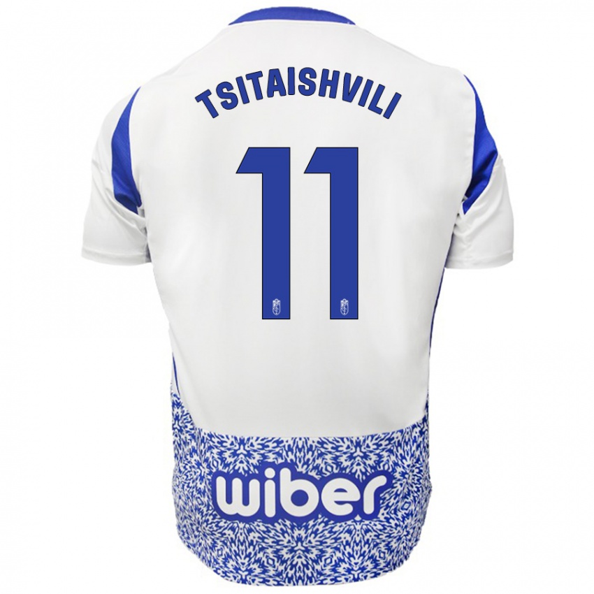 Niño Camiseta Georgiy Tsitaishvili #11 Blanco Azul 2ª Equipación 2024/25 La Camisa México