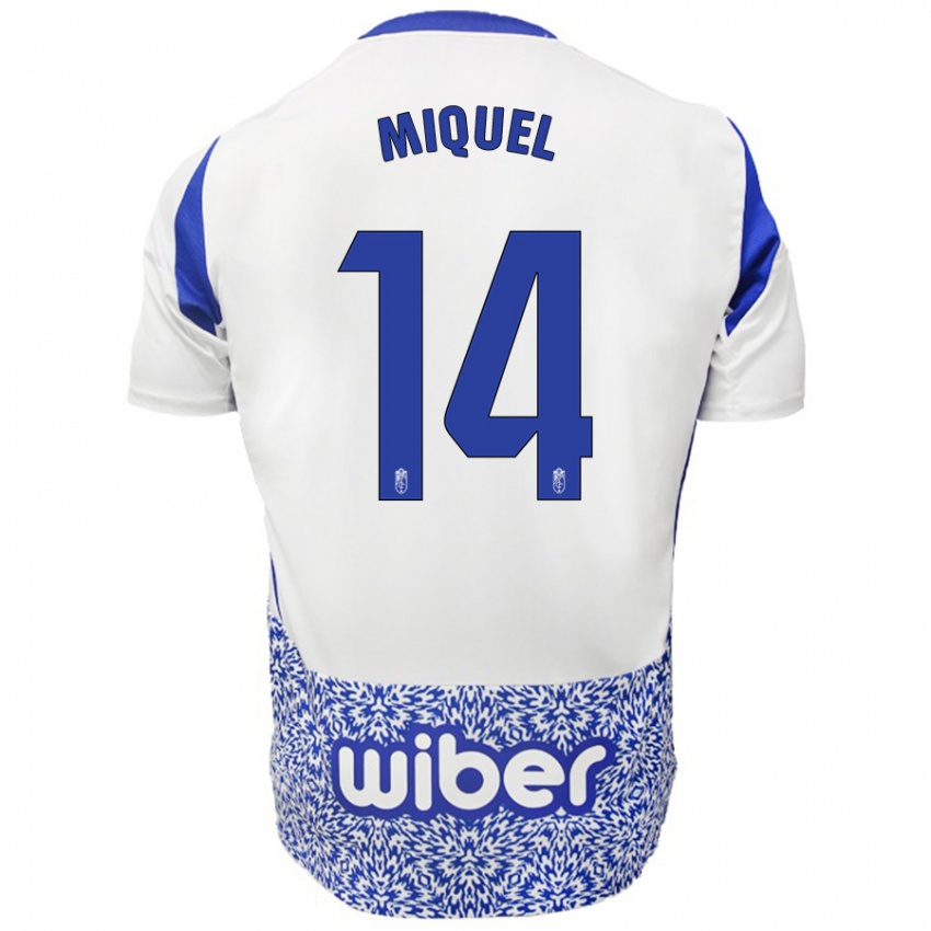 Niño Camiseta Ignasi Miquel #14 Blanco Azul 2ª Equipación 2024/25 La Camisa México