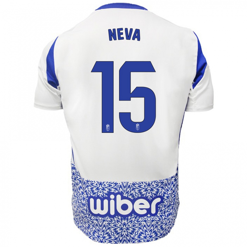 Niño Camiseta Carlos Neva #15 Blanco Azul 2ª Equipación 2024/25 La Camisa México