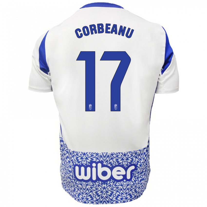 Niño Camiseta Theo Corbeanu #17 Blanco Azul 2ª Equipación 2024/25 La Camisa México