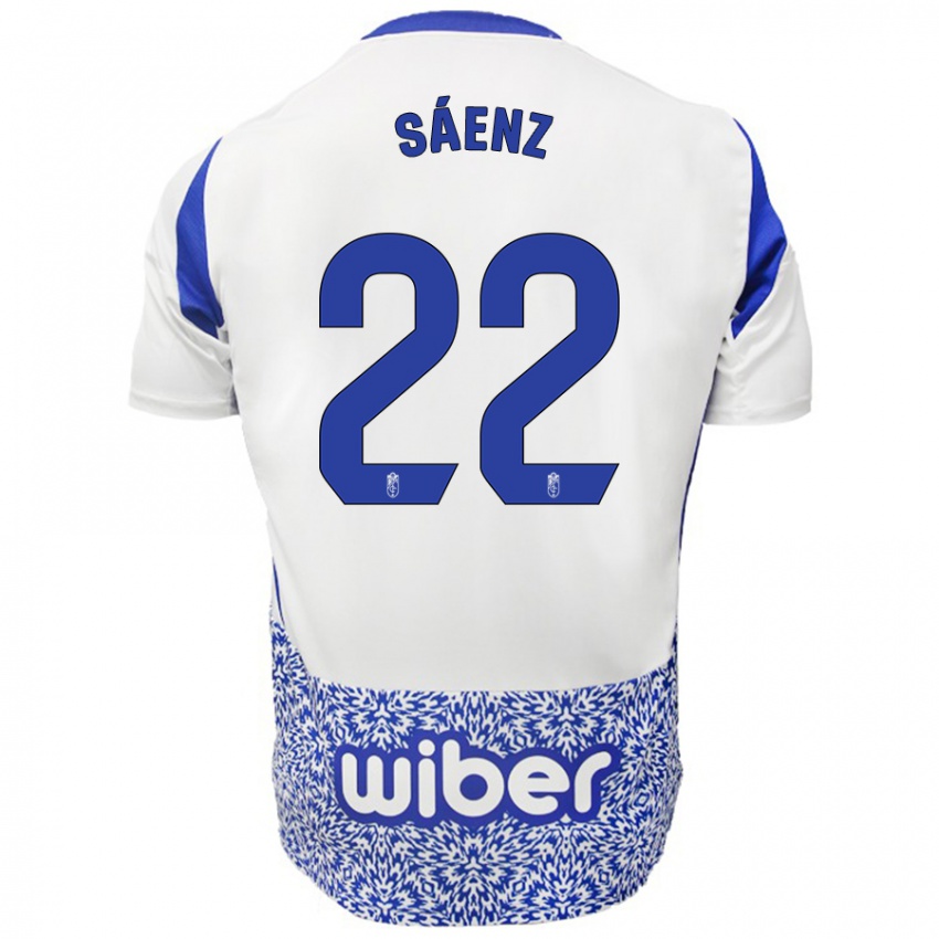 Niño Camiseta Pablo Sáenz #22 Blanco Azul 2ª Equipación 2024/25 La Camisa México