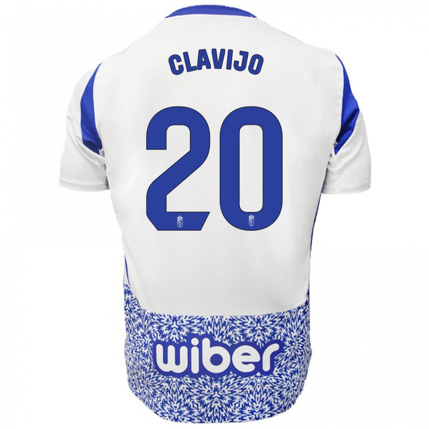 Niño Camiseta Dani Clavijo #20 Blanco Azul 2ª Equipación 2024/25 La Camisa México