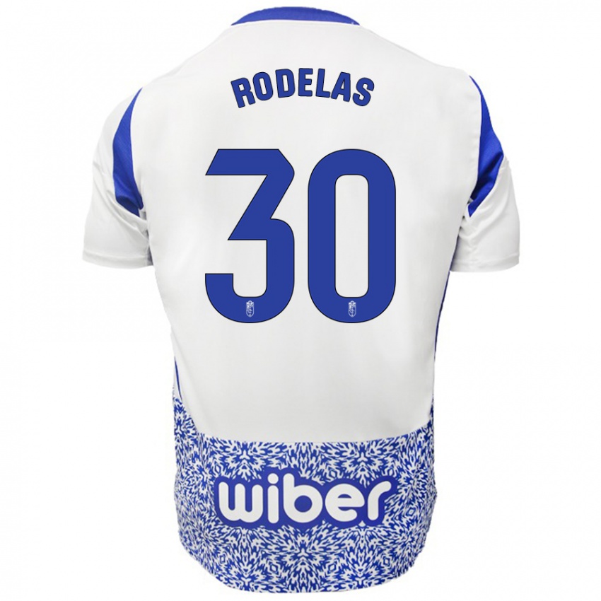 Niño Camiseta Sergio Rodelas #30 Blanco Azul 2ª Equipación 2024/25 La Camisa México