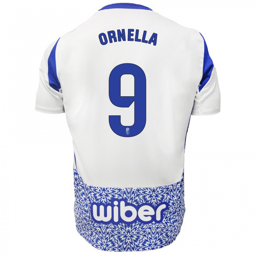 Niño Camiseta Ornella María Vignola Cabot #9 Blanco Azul 2ª Equipación 2024/25 La Camisa México