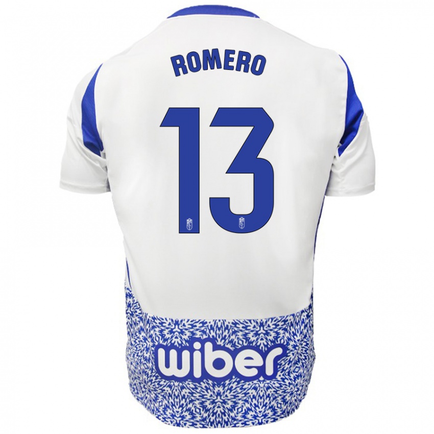 Niño Camiseta Andrea Romero #13 Blanco Azul 2ª Equipación 2024/25 La Camisa México