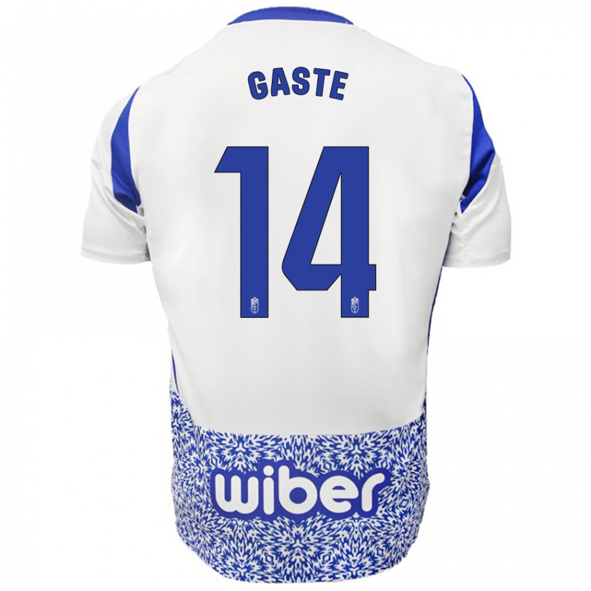 Niño Camiseta Gaste #14 Blanco Azul 2ª Equipación 2024/25 La Camisa México