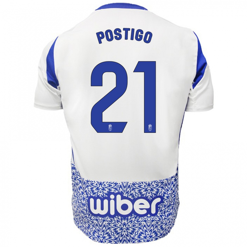 Niño Camiseta Postigo #21 Blanco Azul 2ª Equipación 2024/25 La Camisa México