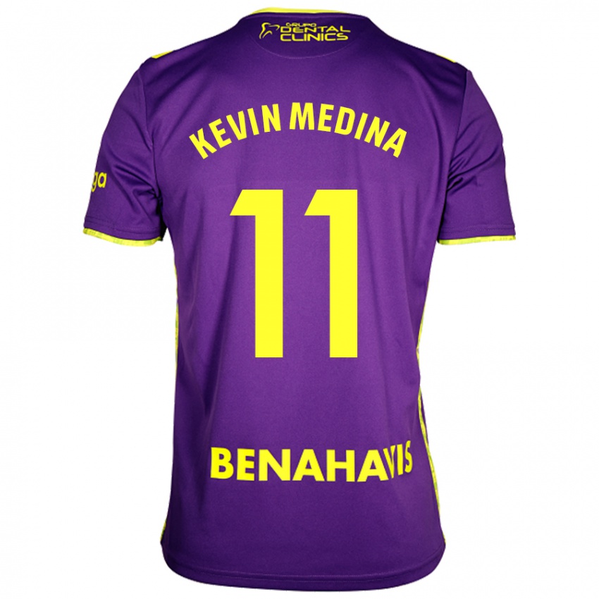 Niño Camiseta Kevin Medina #11 Púrpura Amarillo 2ª Equipación 2024/25 La Camisa México