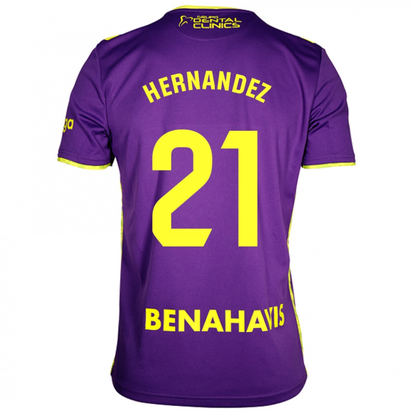 Niño Camiseta Juan Hernández #21 Púrpura Amarillo 2ª Equipación 2024/25 La Camisa México