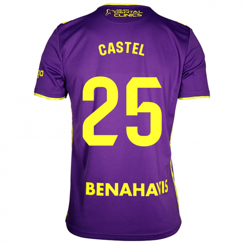 Niño Camiseta Sergio Castel #25 Púrpura Amarillo 2ª Equipación 2024/25 La Camisa México