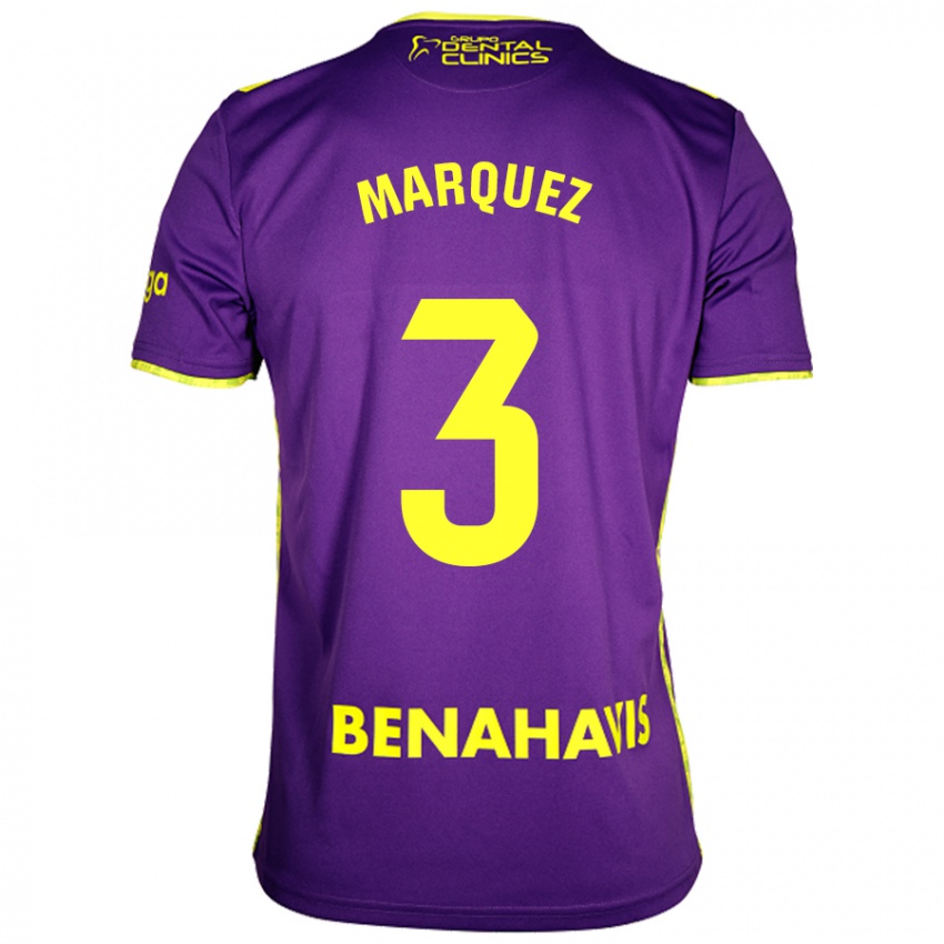 Niño Camiseta David Márquez #3 Púrpura Amarillo 2ª Equipación 2024/25 La Camisa México