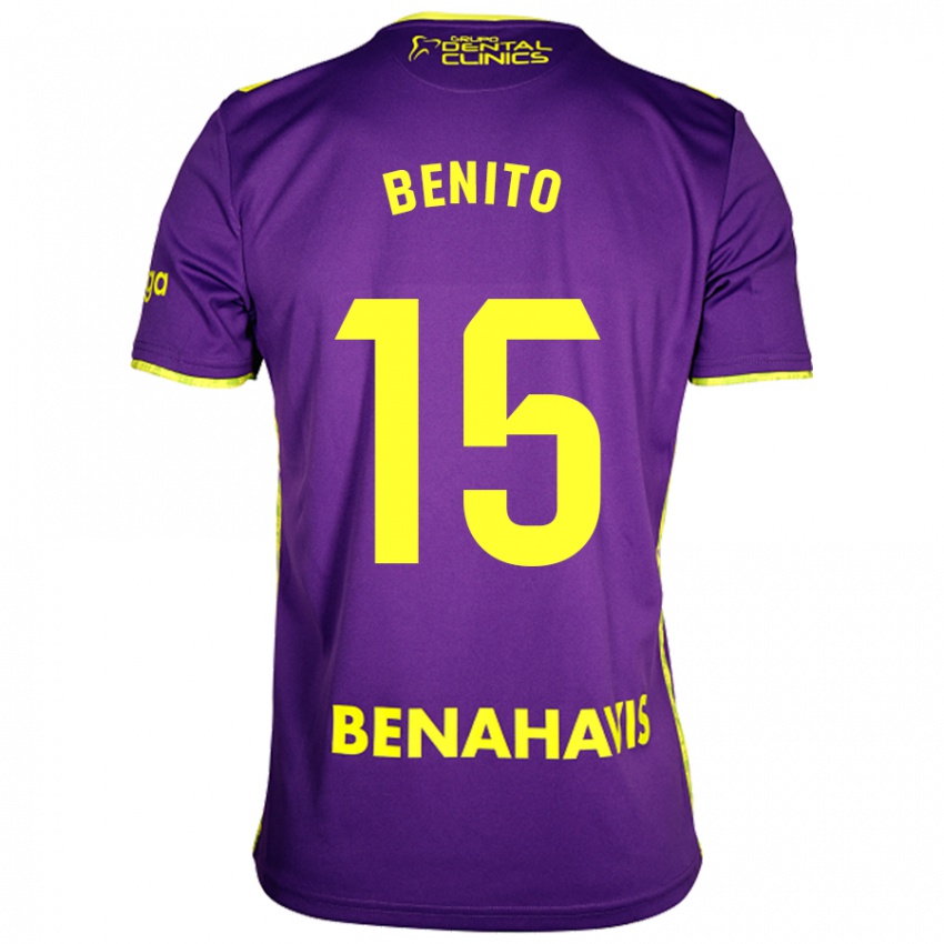 Niño Camiseta Iván Benito #15 Púrpura Amarillo 2ª Equipación 2024/25 La Camisa México