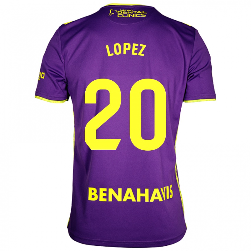 Niño Camiseta Adri López #20 Púrpura Amarillo 2ª Equipación 2024/25 La Camisa México