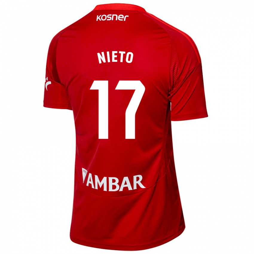 Niño Camiseta Carlos Nieto #17 Blanco Azul 2ª Equipación 2024/25 La Camisa México