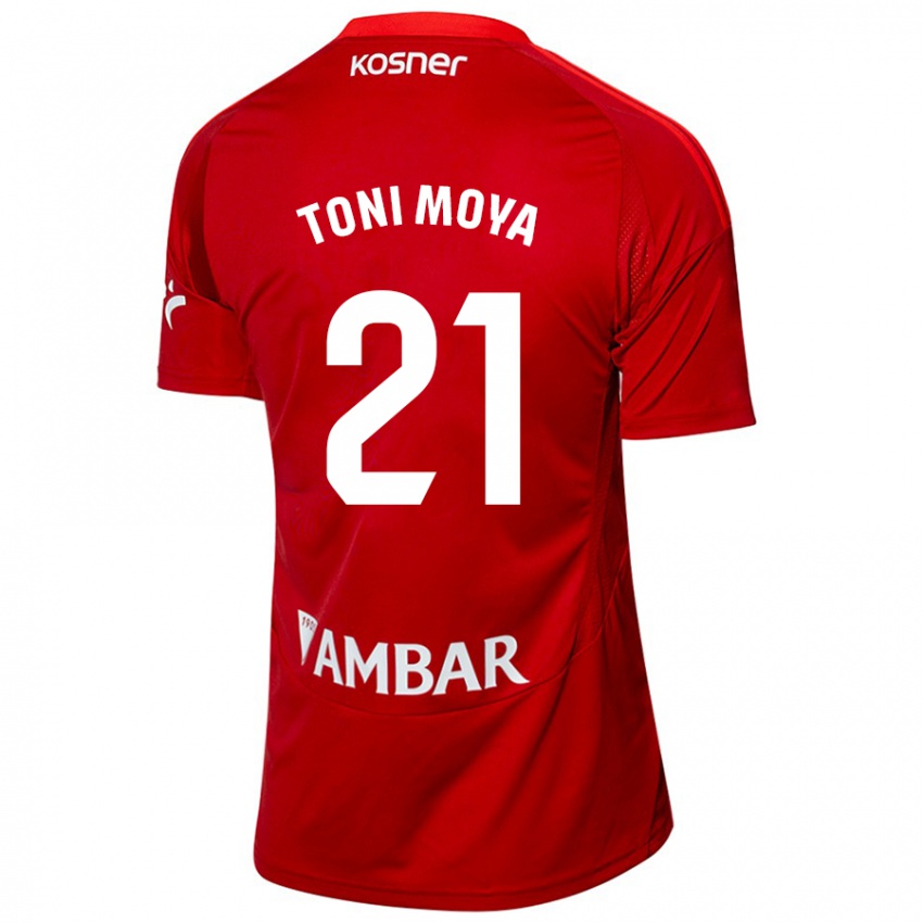 Niño Camiseta Toni Moya #21 Blanco Azul 2ª Equipación 2024/25 La Camisa México