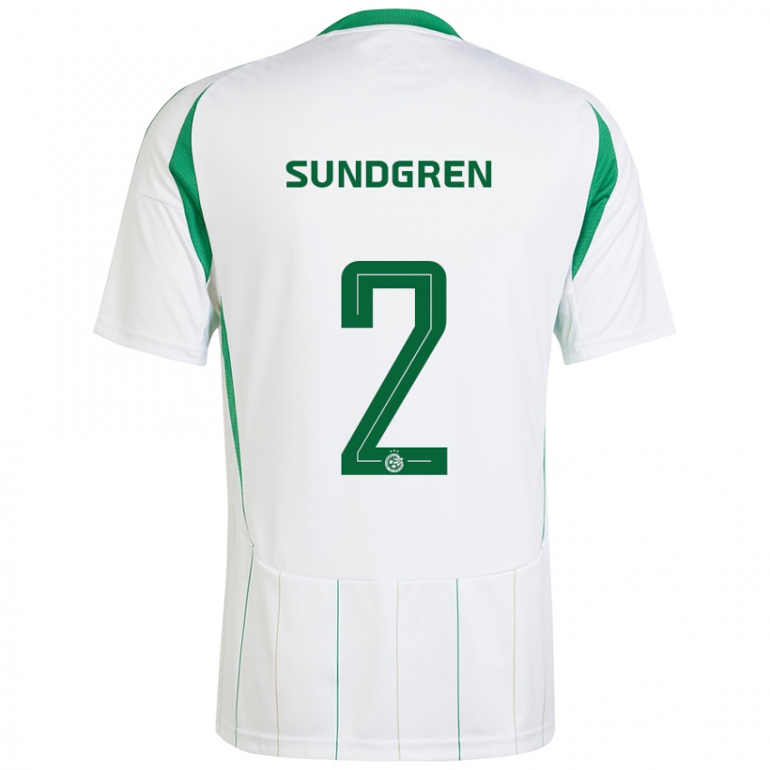 Niño Camiseta Daniel Sundgren #2 Blanco Verde 2ª Equipación 2024/25 La Camisa México